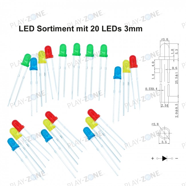 LED Sortiment mit 20 LEDs 5mm