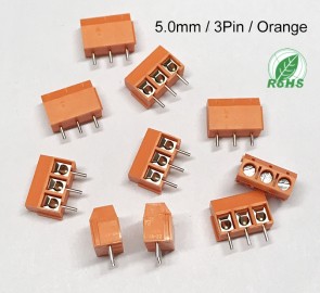 10 pcs Screw Terminals 5mm Pitch (3-Pin)  Orange