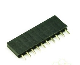 Female Pin Header 10Pin, 2.54mm - Black 	