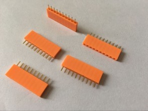 Female Pin Header 10Pin, 2.54mm - Orange