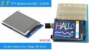 2.8" TFT Shield microSD mit Touch - ILI9341