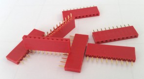 Female Pin Header 10Pin, 2.54mm - Red